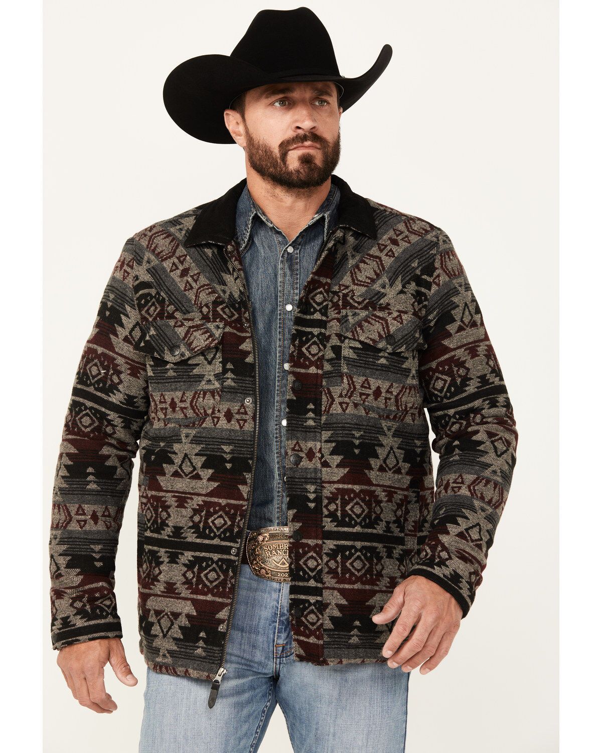 Image #1 - Moonshine Spirit&reg; Men's Southwestern Print Snap Jacket, Black, hi-res
