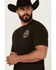 Image #3 - Cowboy Hardware Men's Neon Built Cowboy Tough Short Sleeve Graphic T-Shirt, Chocolate, hi-res