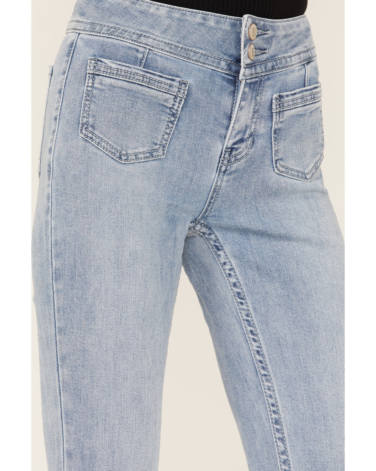 Image #2 - Shyanne Women's Light Wash High Rise Flare Jeans, Light Wash, hi-res