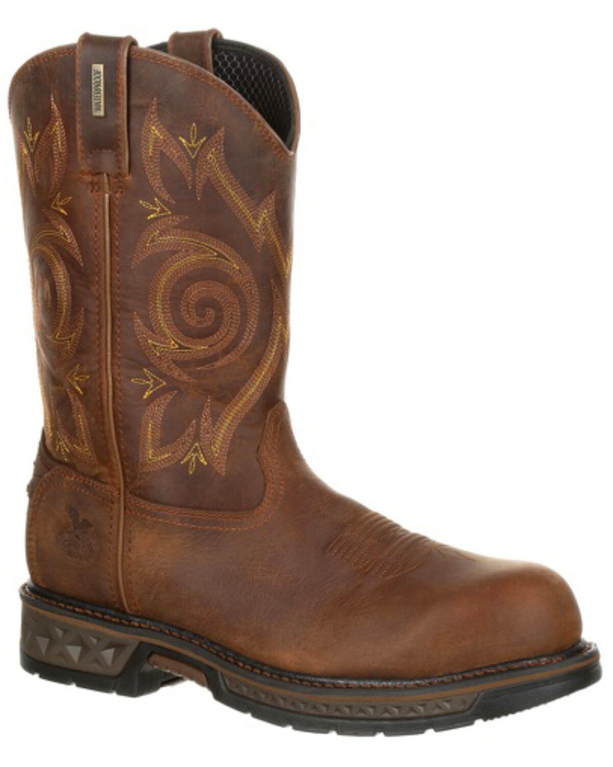 Image #1 - Georgia Boot Men's Carbo-Tec LT Waterproof Work Boots - Composite Toe, Brown, hi-res