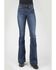 Image #1 - Stetson Women's 921 Medium Wash High Rise Yoke Flare Jean, Blue, hi-res