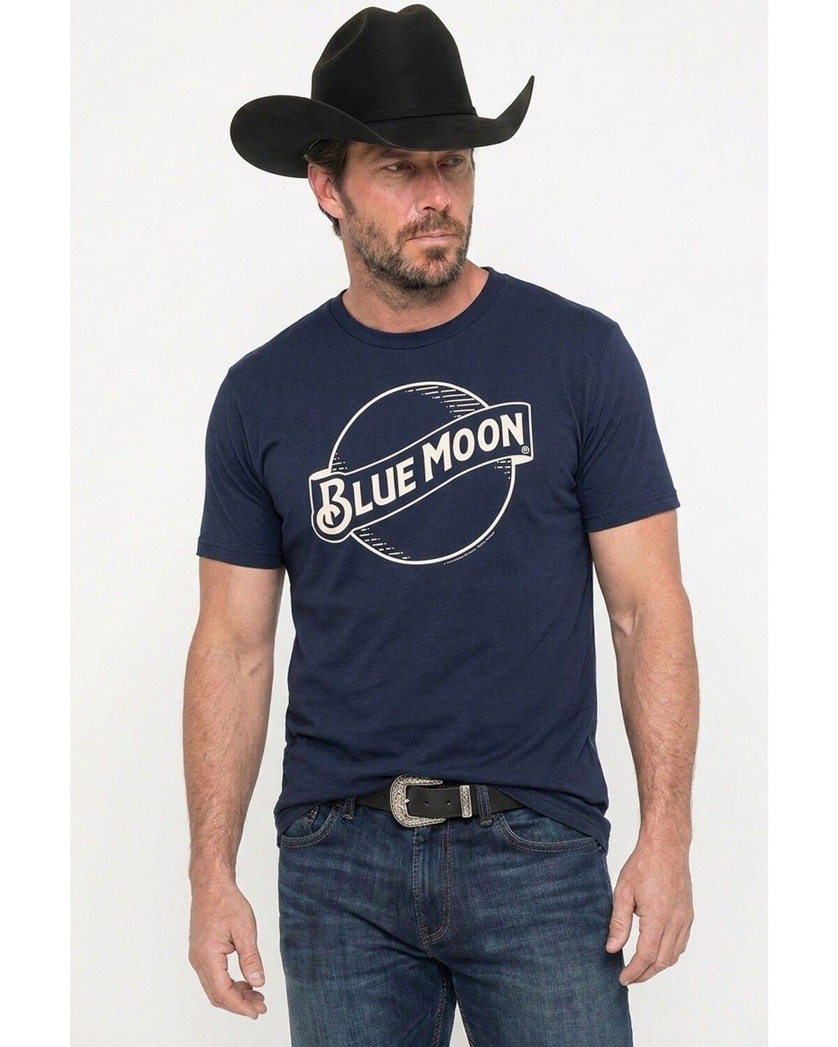 Image #1 - Blue Moon Men's Logo Short Sleeve Graphic T-Shirt, Navy, hi-res