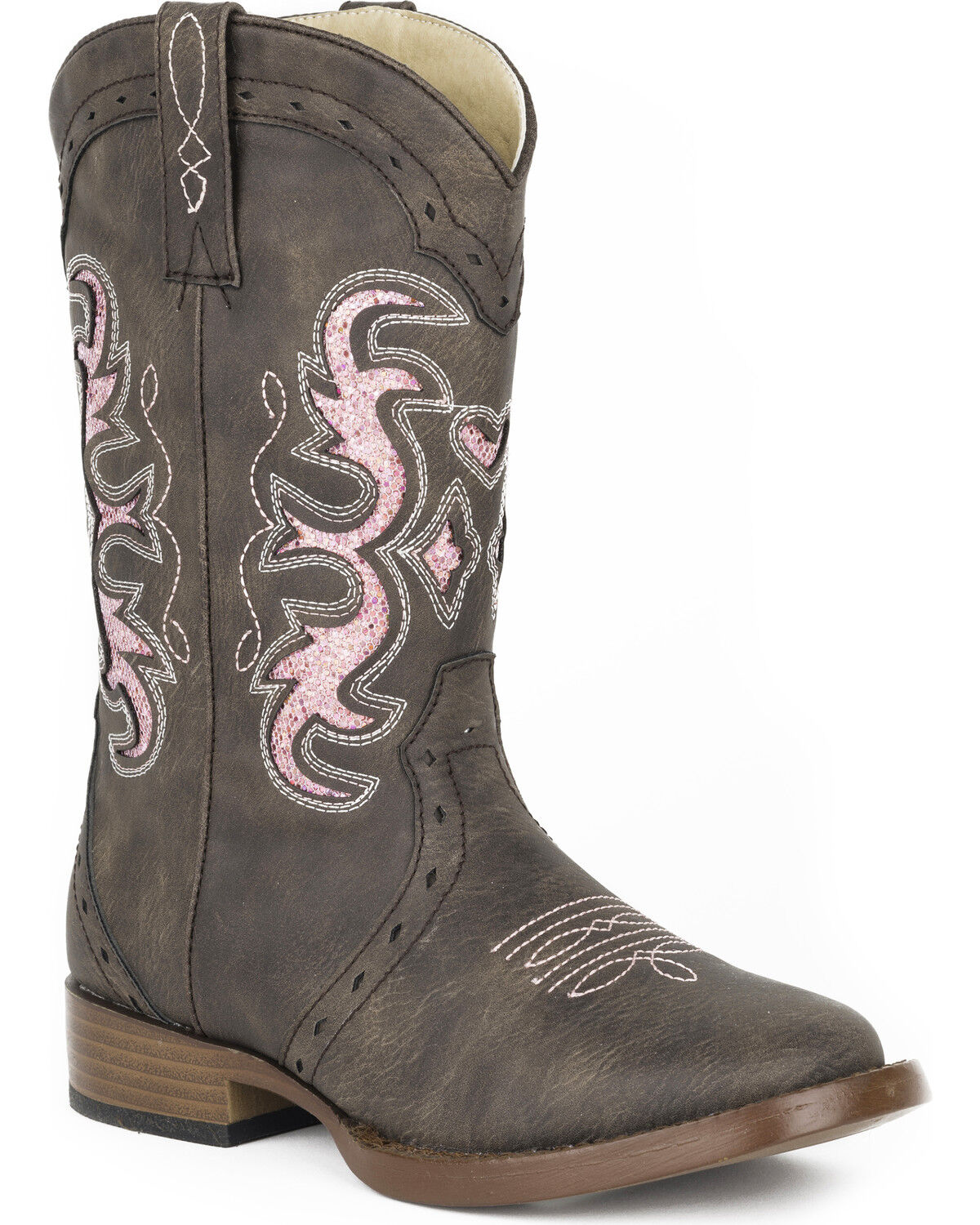 Image #1 - Roper Girls' Lexi Western Boots - Square Toe, Brown, hi-res