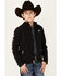 Image #1 - Ariat Boys' New Team Zip Up Softshell Jacket, Black, hi-res