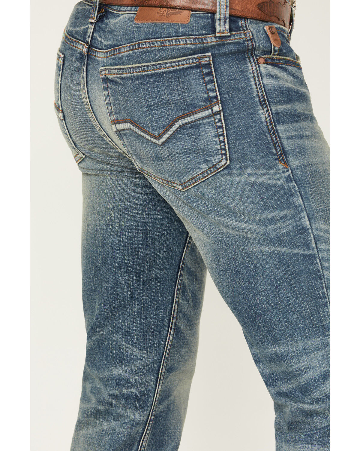 Image #4 - Moonshine Spirit&reg; Men's Twister Wash Decker Slim Straight Stretch Denim Jeans, Medium Wash, hi-res