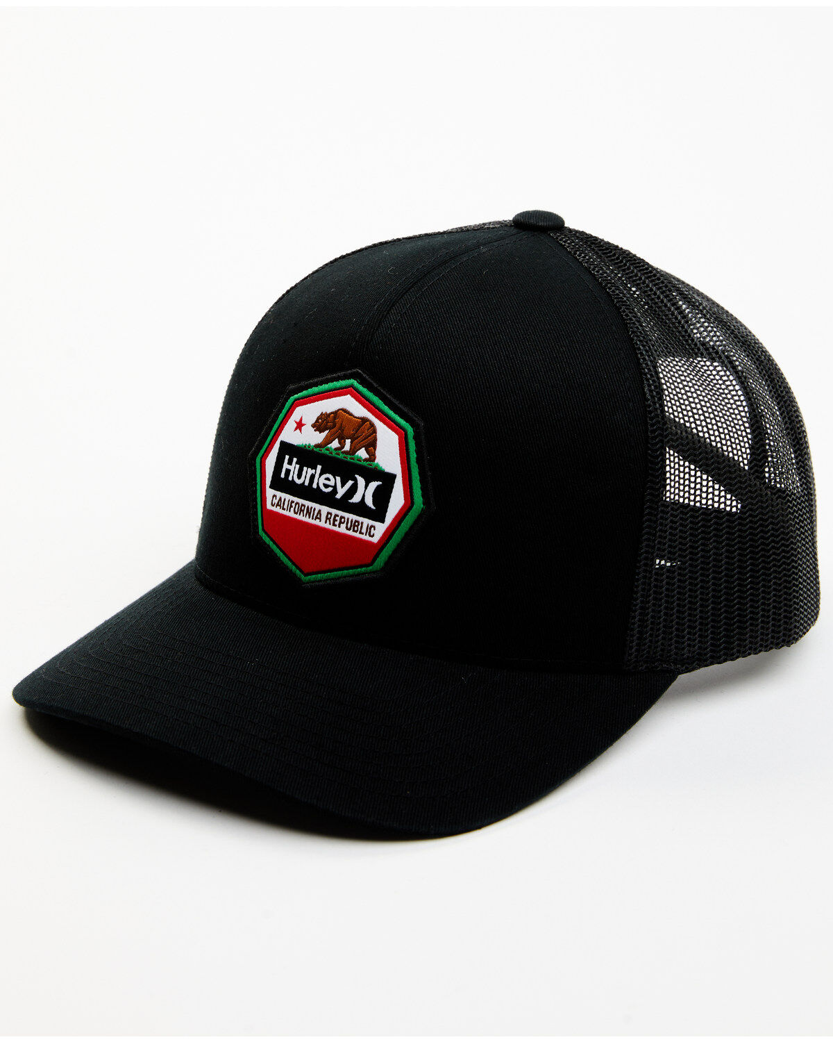 Image #1 - Hurley Men's California Flag Ball Cap, Black, hi-res