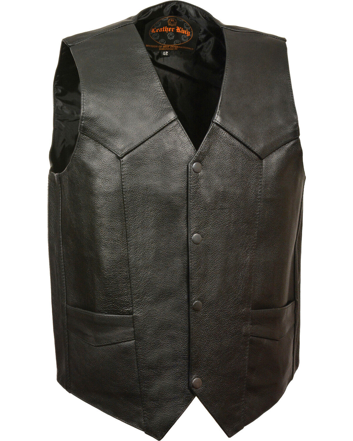 Milwaukee Leather Men's Classic Snap Gun Pockets Vest, Black, hi-res