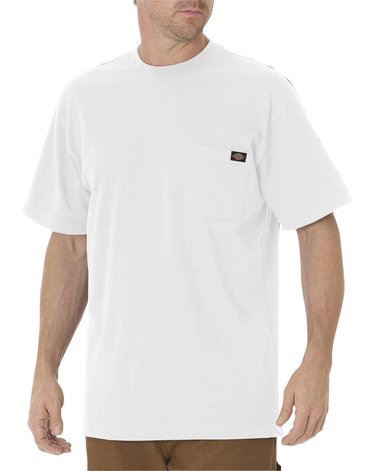 Dickies Men's Solid Heavyweight Short Sleeve Work T-Shirt - Big & Tall, White, hi-res