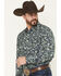 Image #2 - Gibson Trading Co Men's Hubert Floral Print Long Sleeve Snap Stretch Western Shirt - Tall, Navy, hi-res