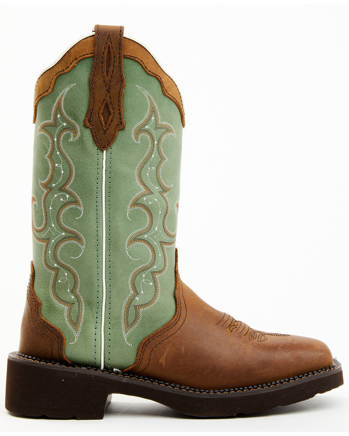 Image #2 - Justin Women's Raya Performance Western Boots - Broad Square Toe, Brown, hi-res