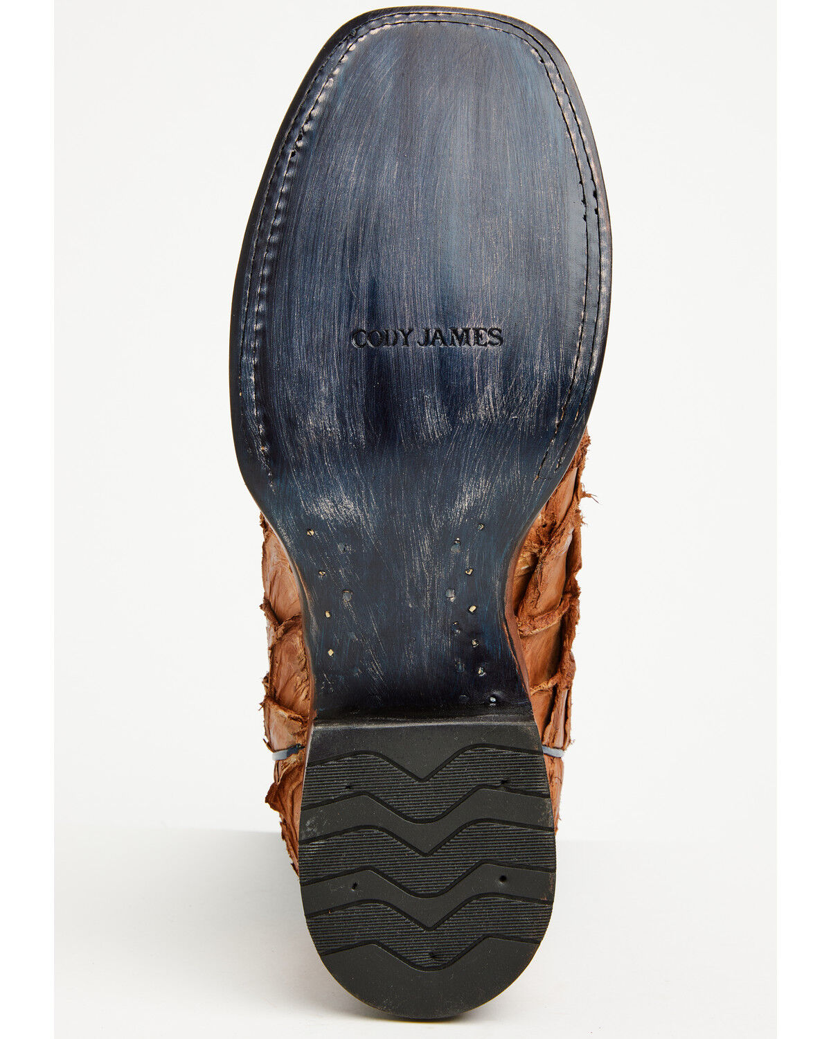 Image #7 - Cody James Men's Freedom Exotic Pirarucu Western Boots - Broad Square Toe, Blue, hi-res