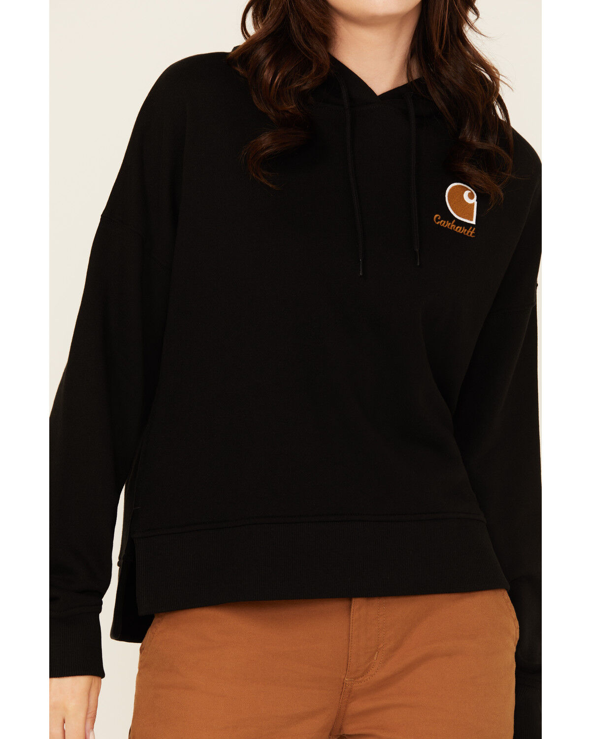 Image #3 - Carhartt Women's Tencel&trade; Fiber Series Loose Fit Graphic Hoodie, Black, hi-res