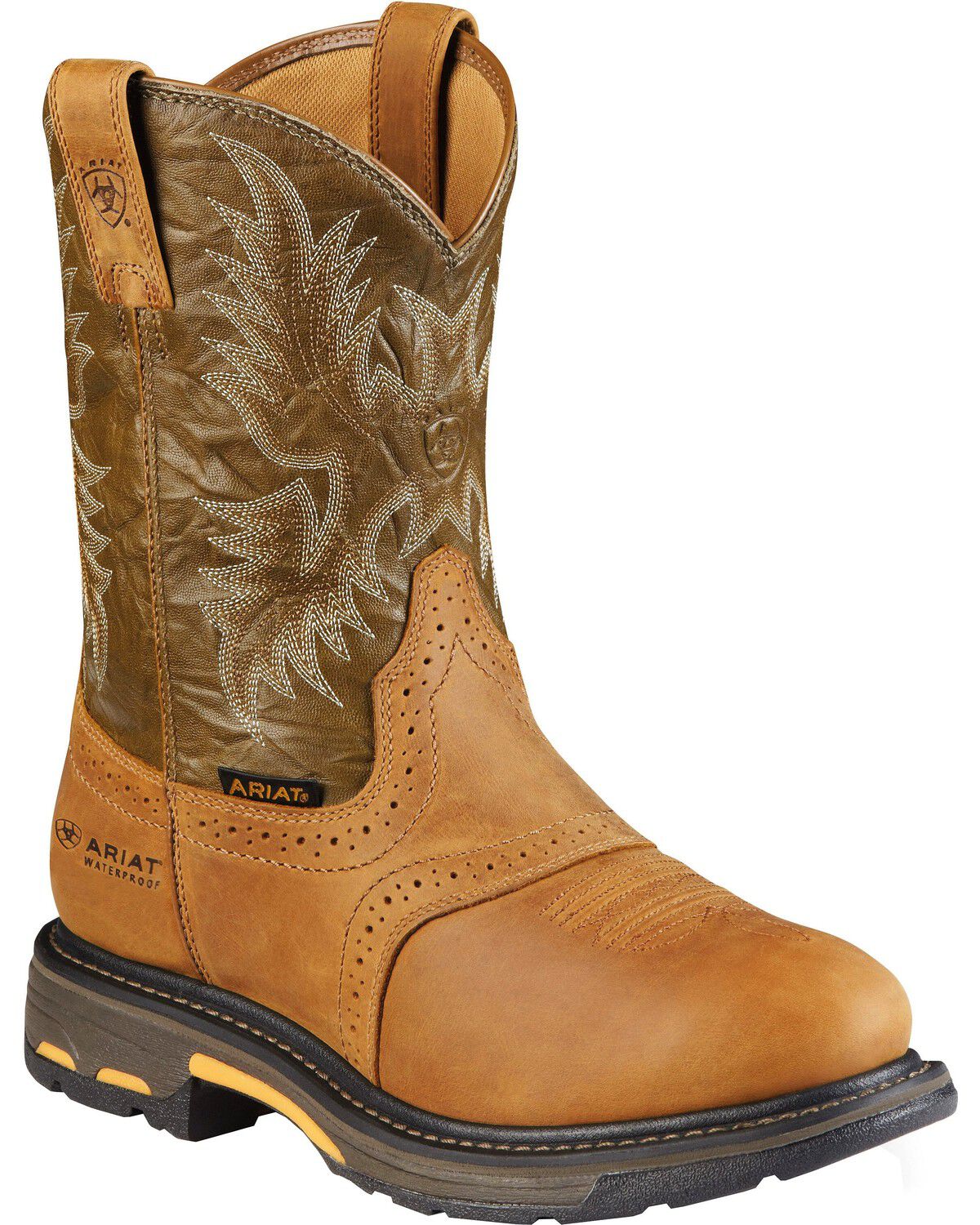 Ariat Men's H20 WorkHog&reg; Work Boots - Composite Toe, Aged Bark, hi-res