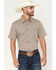 Image #1 - RANK 45&reg; Men's Canyon Echo Micro Geo Print Short Sleeve Button-Down Stretch Western Shirt, Lt Brown, hi-res