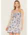 Image #2 - Wild Moss Women's Ruffle Trim Floral Print Dress, Ivory, hi-res