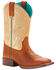 Image #1 - Ariat Girls' Quickdraw Western Boots - Square Toe, Tan, hi-res