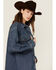 Image #2 - Ariat Women's Long Sleeve Button-Down Denim Shacket , Blue, hi-res