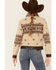 Image #3 - Wrangler Women's Tan Shearling & Stamped Leather Southwestern Jacket, Tan, hi-res