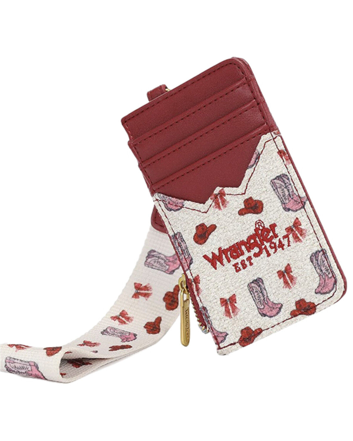 Image #1 - Wrangler Women's Western Print Wristlet Wallet, Pink, hi-res
