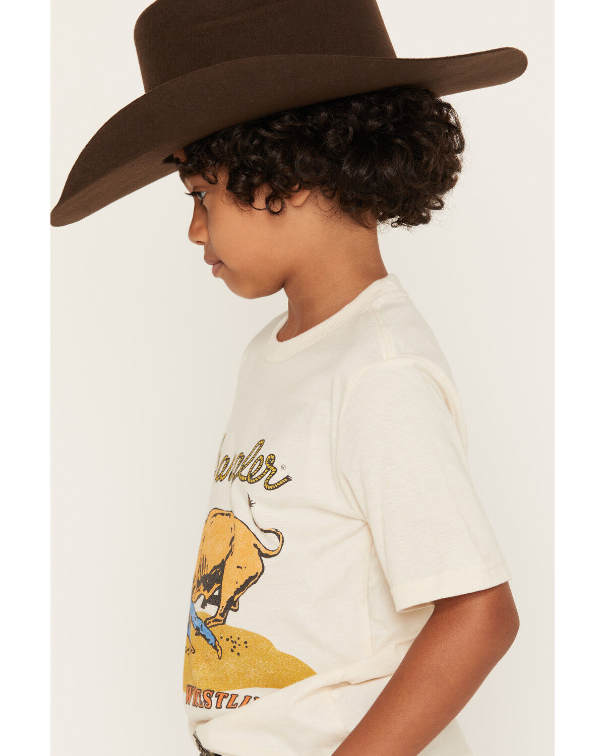 Image #2 - Wrangler Boys' Steer Wrestling Short Sleeve Graphic T-Shirt, Off White, hi-res