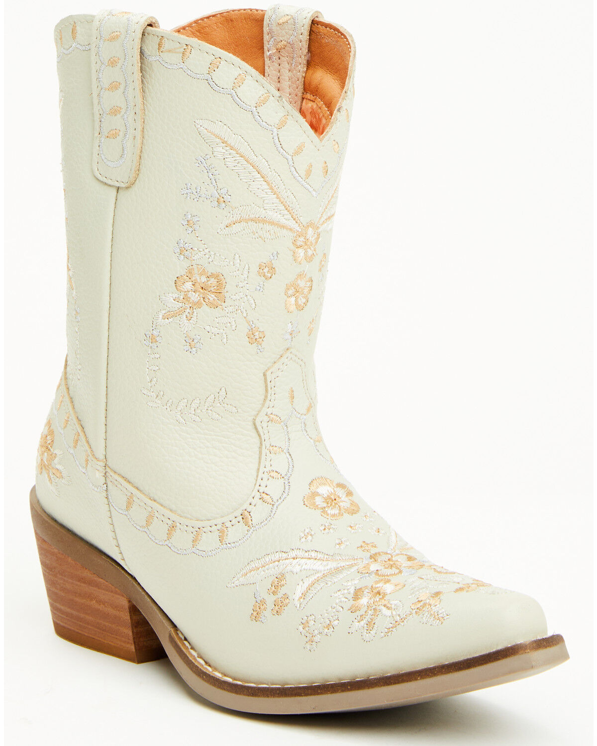 Dingo Little Girls' Full Bloom Western Boots - Snip Toe, White, hi-res