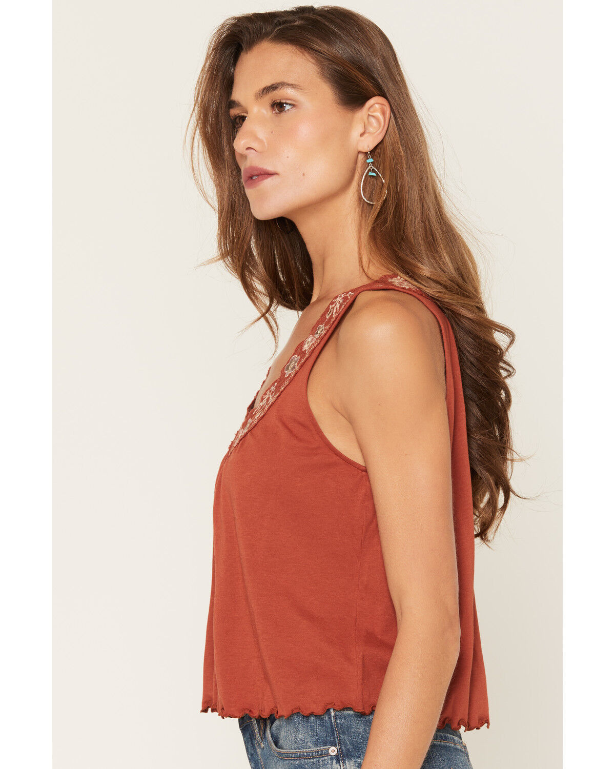 Image #2 - Shyanne Women's Evers Embroidered Cami, Brick Red, hi-res