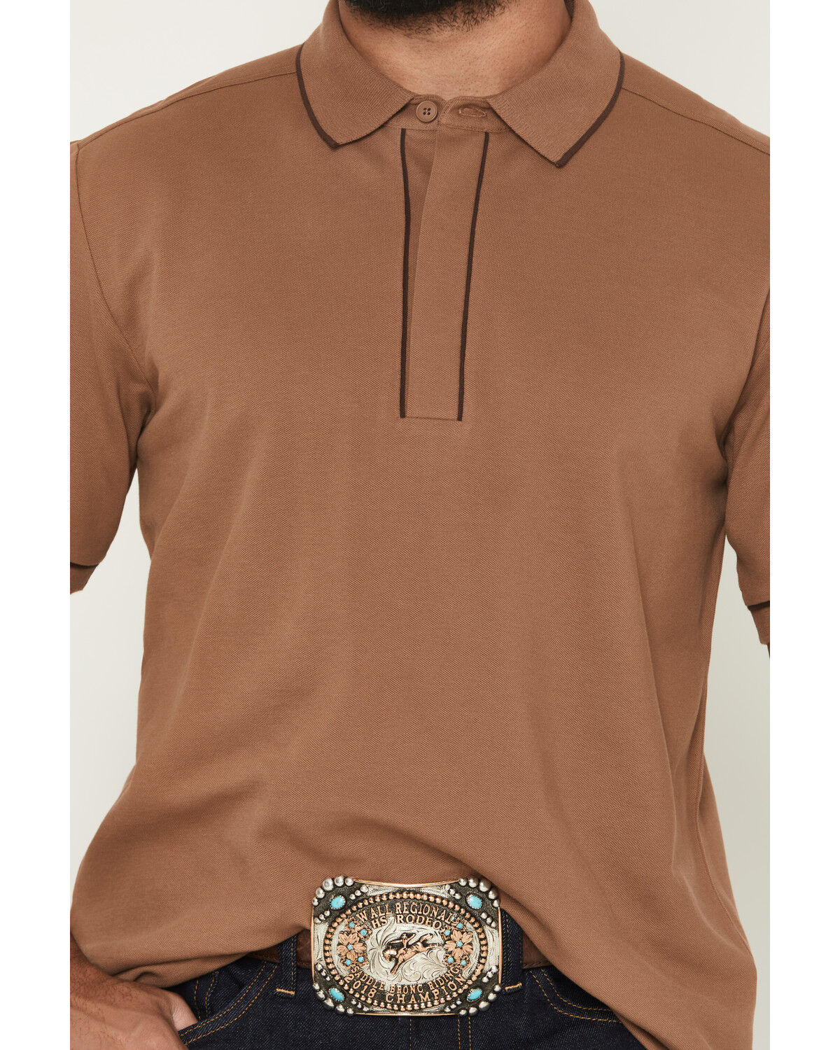 Image #3 - Cody James Black 1978&reg; Men's Cooper Solid Short Sleeve Stretch Polo, Lt Brown, hi-res