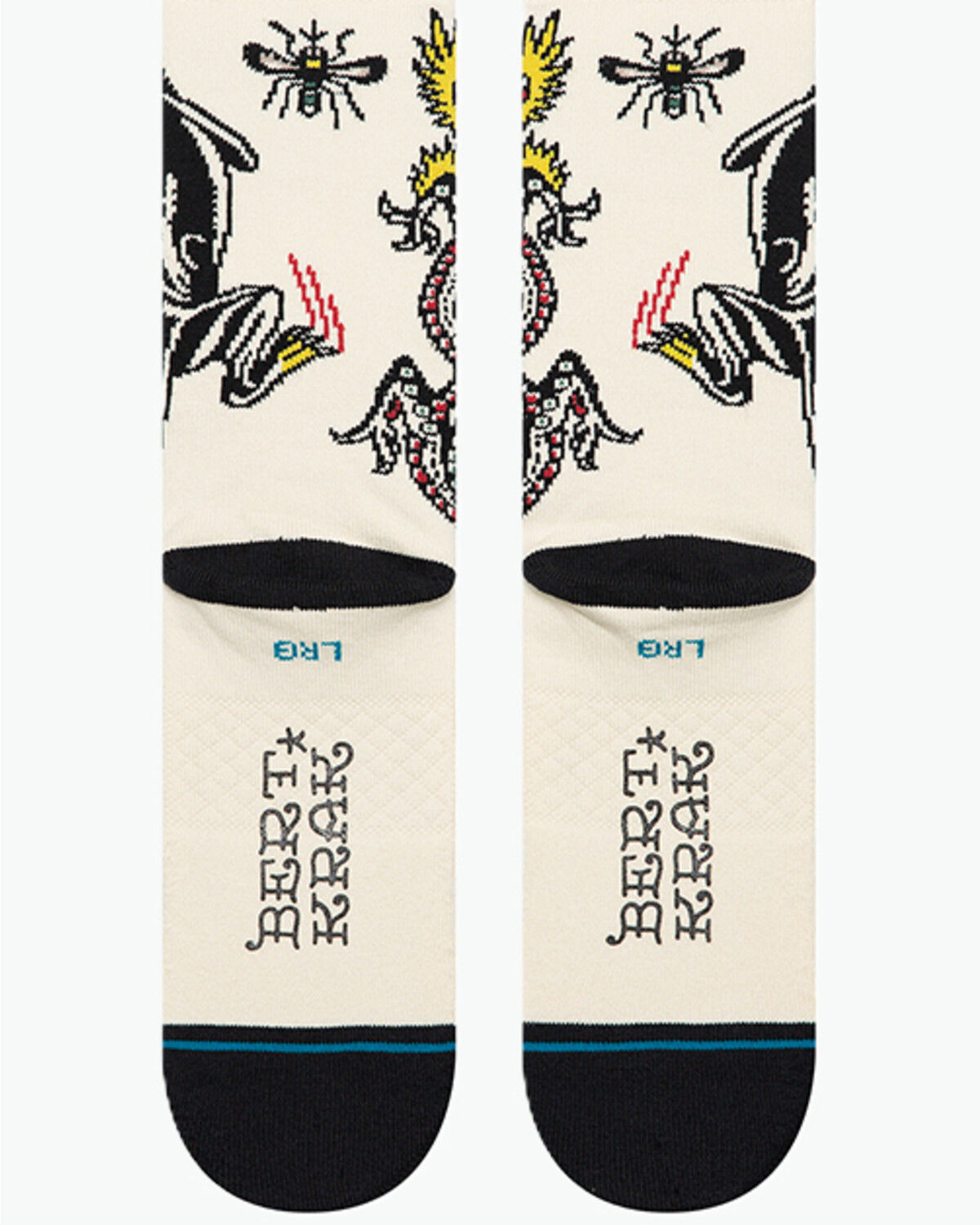 Image #3 - Stance Men's Battle Crew Socks, Cream, hi-res