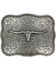 Image #1 - Cody James® Men's Texas Long Horn Belt Buckle, Silver, hi-res