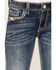 Image #4 - Grace in LA Girls' Medium Wash Mid Rise Embroidered Cactus Bootcut Jeans, Blue, hi-res