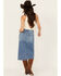 Image #3 - Vervet Women's Medium Wash Denim Midi Skirt, , hi-res