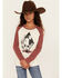 Image #1 - Wrangler Girls' Desert Logo Long Sleeve Graphic Shirt , Rust Copper, hi-res