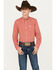 Image #1 - Cinch Boys' Geo Long Sleeve Button-Down Western Shirt, Red, hi-res