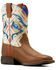 Image #1 - Ariat Girls' San Angelo VentTek Western Boots - Broad Square Toe , Brown, hi-res