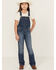 Image #1 - Wrangler Girls' Tegan Medium Wash Denim Overalls , Medium Wash, hi-res