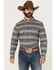 Image #1 - RANK 45&reg; Men's Blaze Southwestern Striped Long Sleeve Button-Down Stretch Western Shirt, Black, hi-res