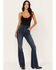 Image #1 - Idyllwind Women's Somerhill Outlaw High Rise Bootcut Button Fly Stretch Denim Jeans, Dark Medium Wash, hi-res