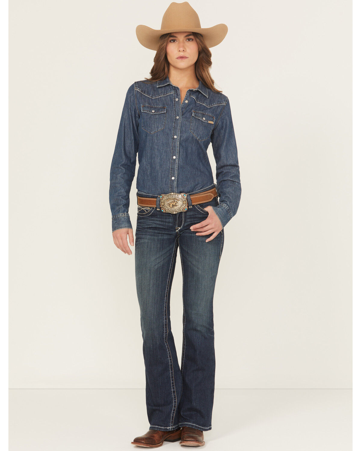 Image #1 - Ariat Women's Whipstitch Bootcut Jeans, Denim, hi-res