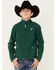 Image #1 - Ariat Boys' Team Mexico Patch Flag Zip-Front Softshell Jacket, Green, hi-res