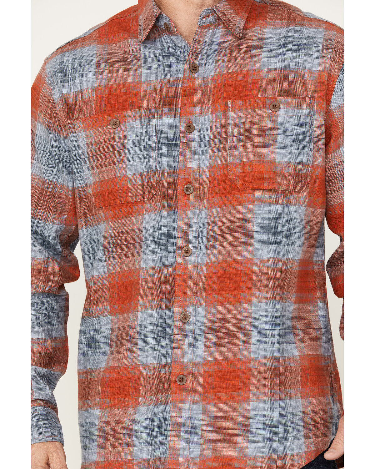 Image #3 - Dakota Grizzly Men's Grant Plaid Print Button-Down Western Flannel Shirt, Blue/red, hi-res