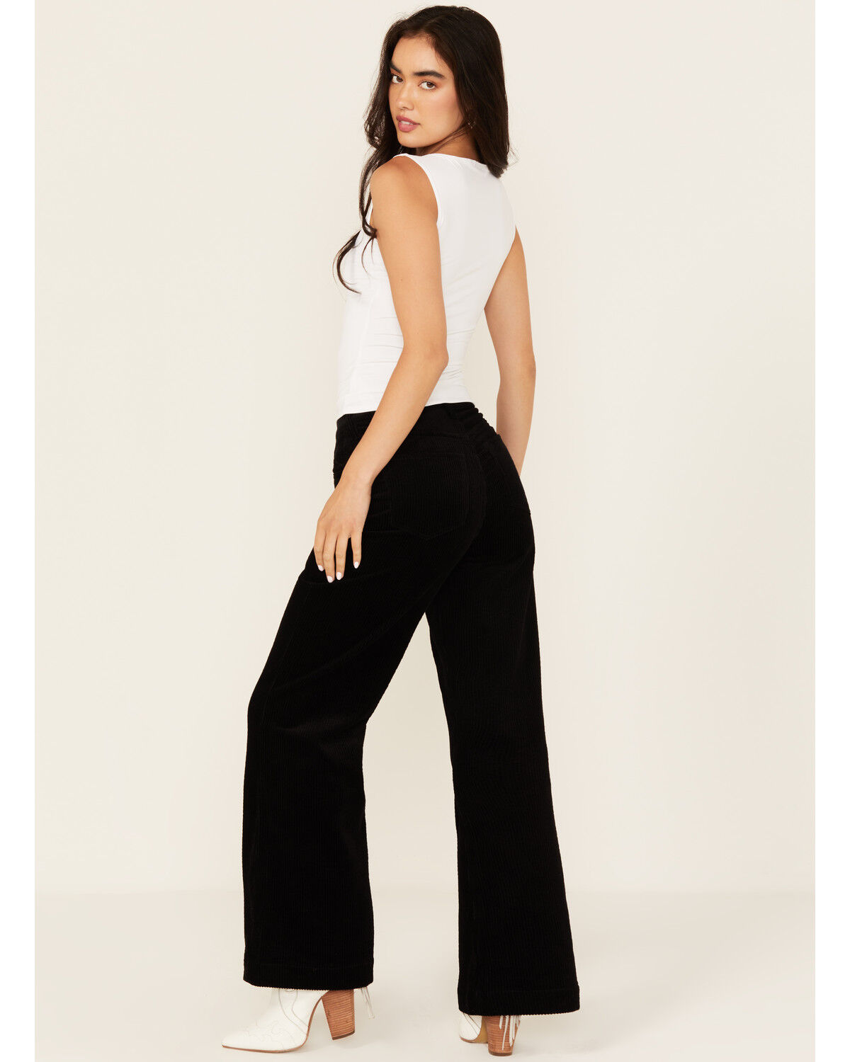 Image #3 - Dear John Women's Fiona High Rise Wide Leg Corduroy Jeans, Black, hi-res