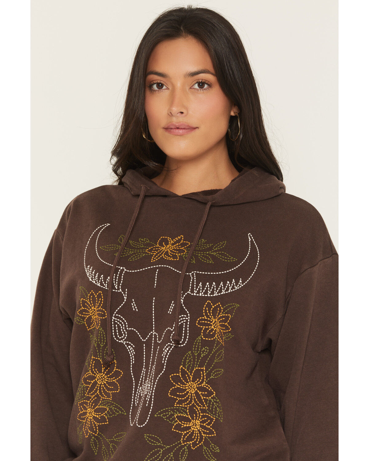 Image #2 - Youth in Revolt Women's Steer Hoodie, Brown, hi-res