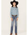 Image #1 - Shyanne Girls' Light Wash Stretch Bootcut Riding Jeans, Medium Wash, hi-res