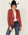 Image #1 - Shyanne Women's Open Front Faux Suede Fringe Jacket , Rust Copper, hi-res