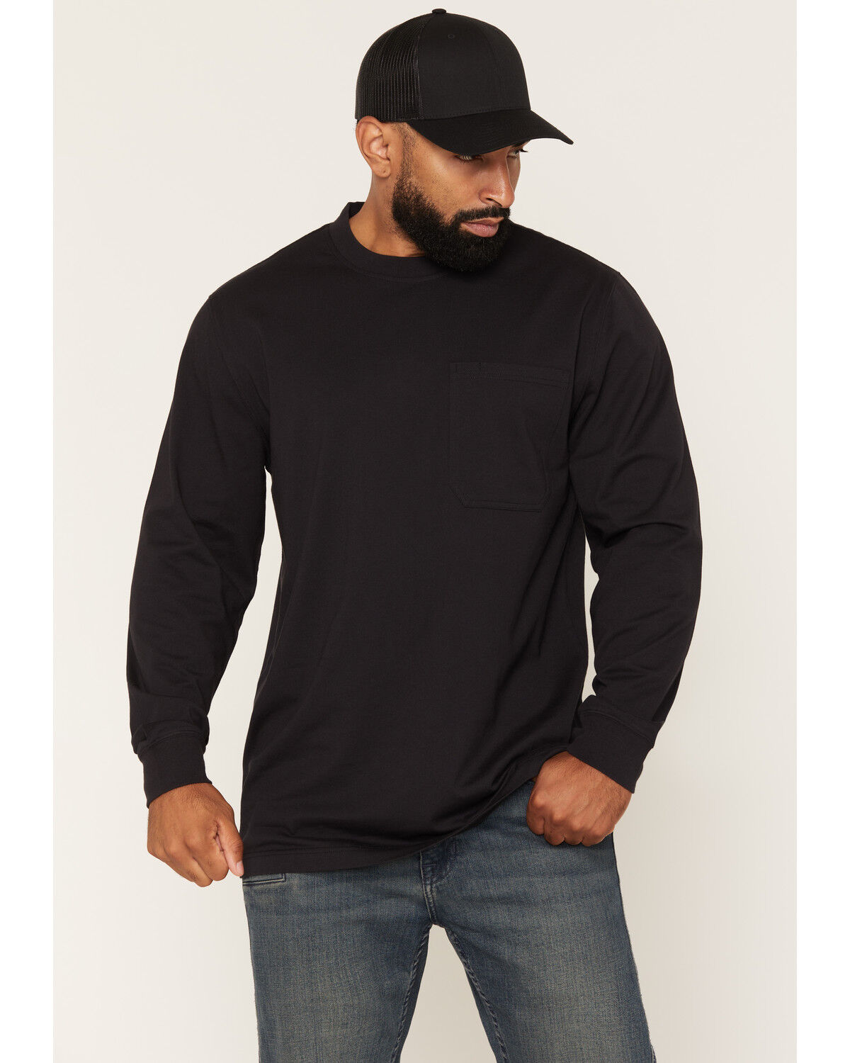 Image #2 - Hawx Men's Built For The Job Long Sleeve Graphic Work T-Shirt, Black, hi-res