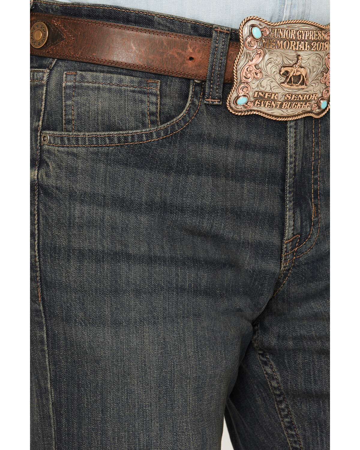 Image #2 - Cody James Men's Barn Sour Wash Yukon Relaxed Straight Stretch Denim Jeans, Dark Wash, hi-res