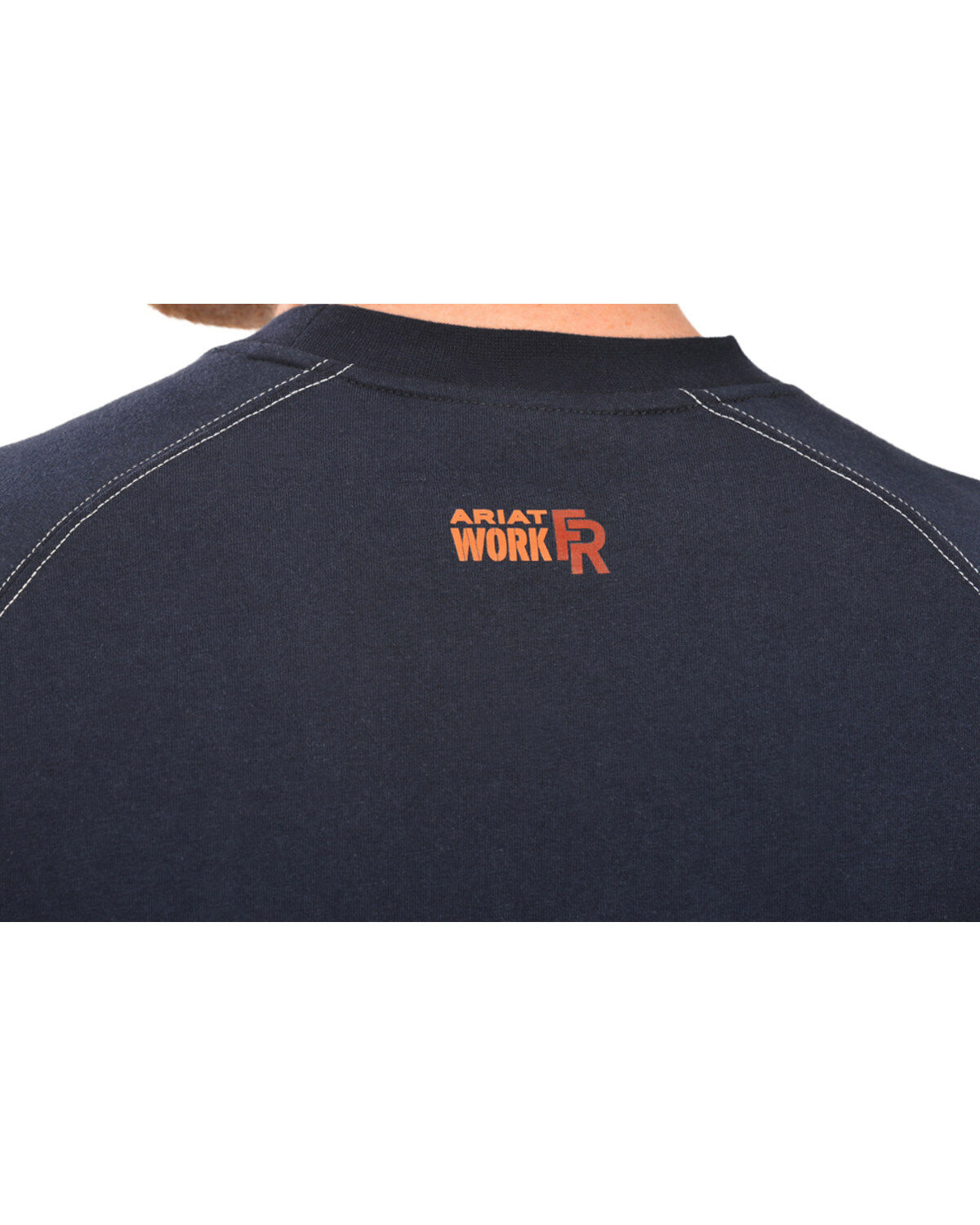 Image #3 - Ariat Men's FR Workwear Crew Long Sleeve Work T-Shirt - Big & Tall, Navy, hi-res