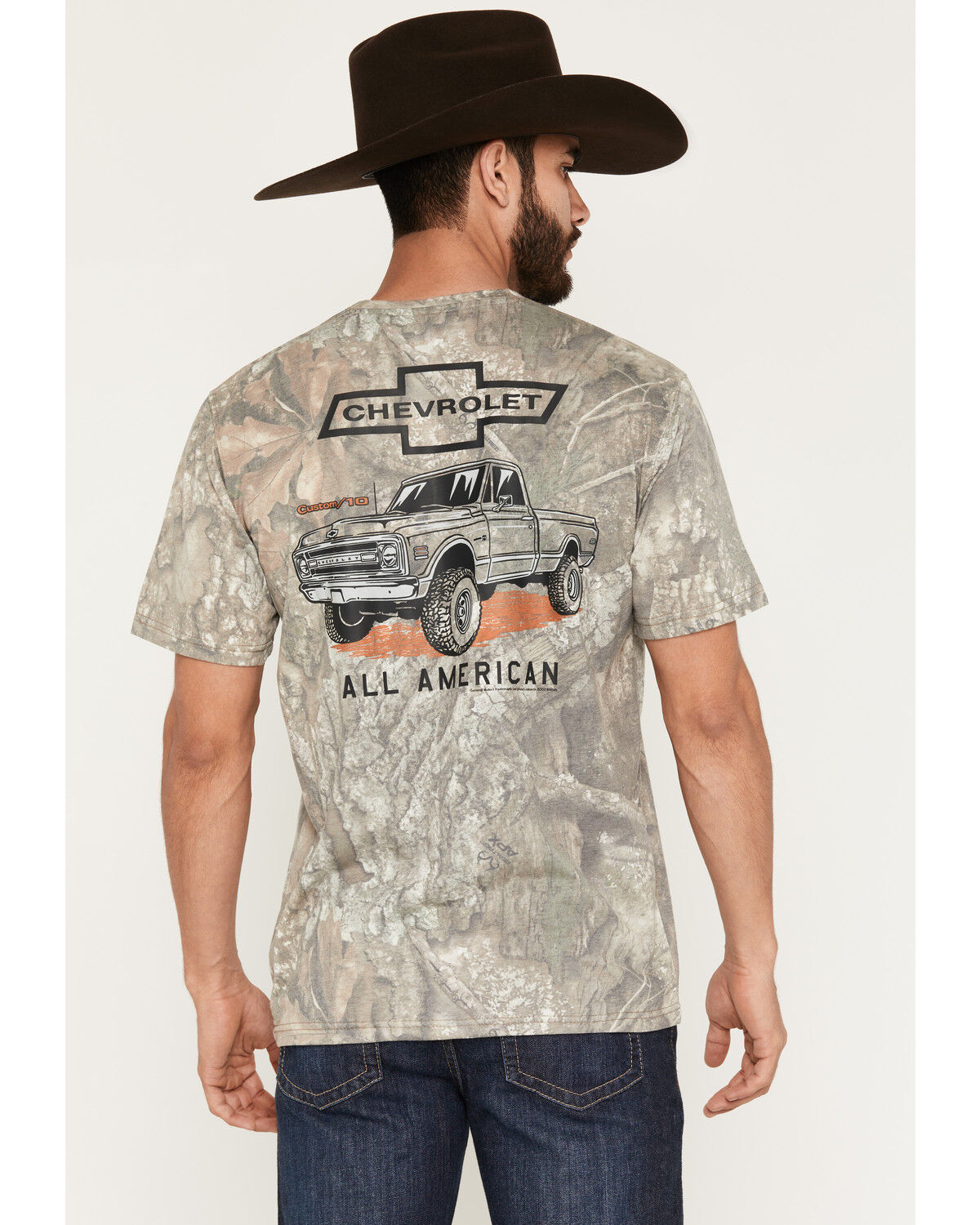 Image #1 - Buckwear Men's Chevy All American Camo Print Short Sleeve Graphic T-Shirt, Camouflage, hi-res