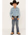 Image #1 - Cody James Boys' Stone Cold Wash Slim Boot Stretch Jeans - Size 4-8, Dark Medium Wash, hi-res