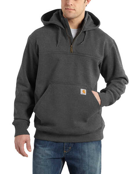 Image #2 - Carhartt Men's Rain Defender Paxton Hooded Zip Mock Work Sweatshirt, Charcoal, hi-res